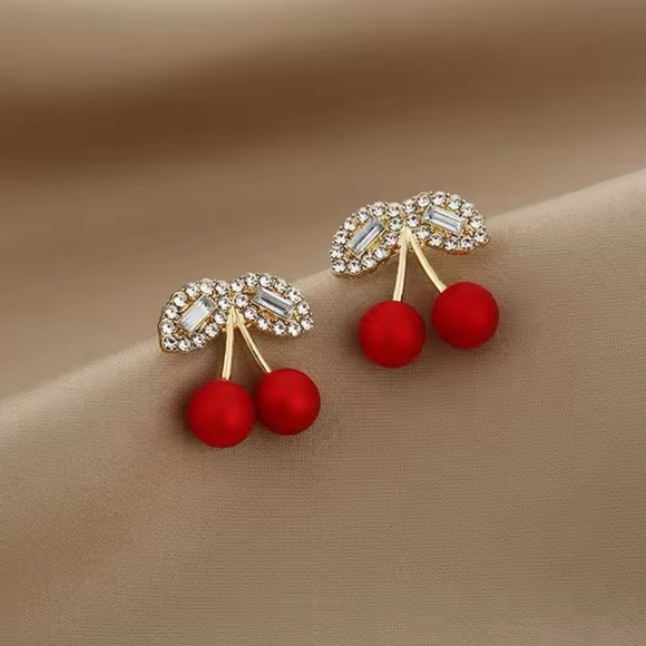 Jewelry - Gold Filled Cubic Zirconia Cherry Earrings